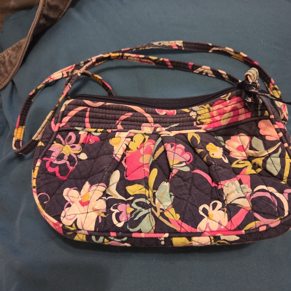 Vera Bradley Quilted Floral Crossbody - Navy, Pink, Yellow